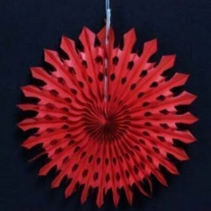 This large paper starburst designed hanging decoration is excellent value and very eye catching. A simple yet effective way to decorate the house for the festive season. Gisela Graham are a well known brand, recognized for their unique and high quality Christmas Decorations.  Size 34cm<br><br>
If it is Christmas Decorations to be sent anywhere in the UK you are after than look no further than Booker Flowers and Gifts Liverpool UK. Our Christmas Decorations are specially selected from across a range of suppliers. This way we can bring you the very best of what is available in Christmas Decorations.<br><br>
Gisela loves Christmas Gisela Graham Limited is one of Europes leading giftware design companies. Gisela made her name designing exquisite Christmas and Easter decorations. However she has now turned her creative design skills to designing pretty things for your kitchen, home and garden. She has a massive range of over 4500 products of which Gisela is personally involved in the design and selection of. In their own words Gisela Graham Limited are about marking special occasions and celebrations. Such as Christmas, Easter, Halloween, birthday, Mothers Day, Fathers Day, Valentines Day, Weddings Christenings, Parties, New Babies. All those occasions which make life special are beautifully celebrated by Gisela Graham Limited.<br><br>
Christmas and it is her love of this occasion which made her company Gisela Graham Limited come to fruition. Every year she introduces completely new Christmas Collections with Unique Christmas decorations. Gisela Grahams Christmas ranges appeal to all ages and pockets.<br><br>
Gisela Graham Christmas Decorations are second not none a really large collection of very beautiful items she is especially famous for her Fairies and Nativity. If it is really beautiful and charming Christmas Decorations you are looking for think no further than Gisela Graham.<br><br>
This Red paper Starburst Christmas decoration by Gisela Graham is fun and traditional at the same time. It is sure to delight and will fit in well with many Christmas themes and decorations especially a Traditional Christmas theme. Coming out year after year it will bring a smile to your face and bringing Christmas cheer and festive spirit to the house. For Gisela Graham Christmas Decorations sent anywhere in the UK remember Booker Flowers and Gifts in Liverpool UK
